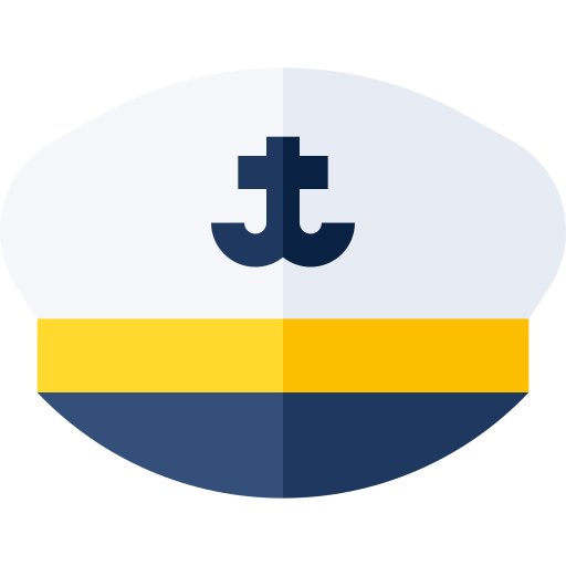 kapitan cap Basic Straight Flat ikona