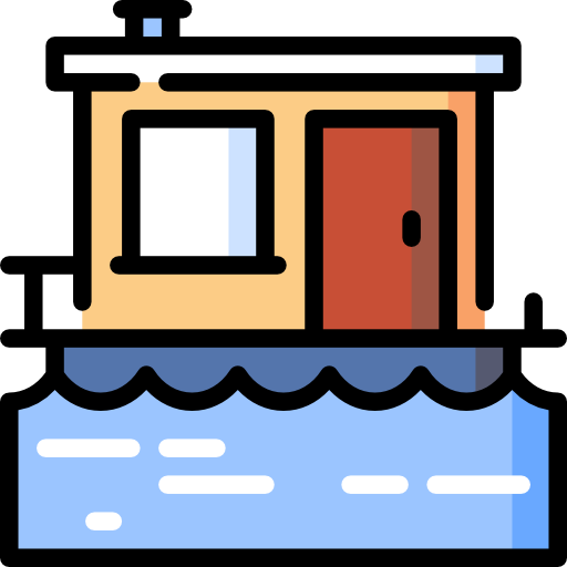 House boat Special Lineal color icon