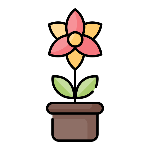 vaso di fiori Generic Outline Color icona