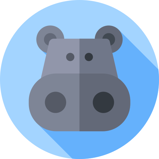 Hippopotamus Flat Circular Flat icon