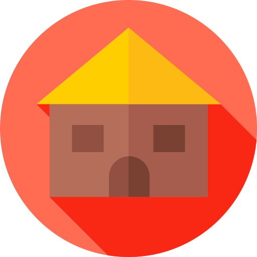 hütte Flat Circular Flat icon