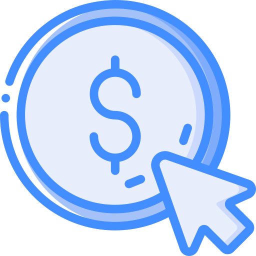Cost per click Basic Miscellany Blue icon