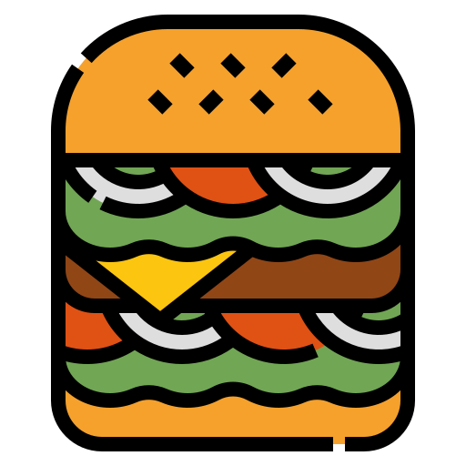 hamburger Aphiradee (monkik) Lineal Color icona