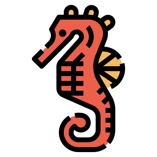 zeepaardje Aphiradee (monkik) Lineal Color icoon