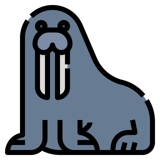 walrus Aphiradee (monkik) Lineal Color icoon