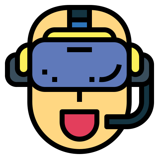 vr 안경 Smalllikeart Lineal Color icon