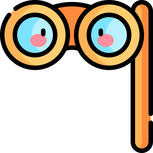 双眼鏡 Kawaii Lineal color icon