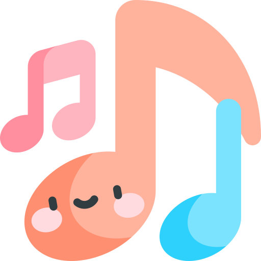 notas musicales Kawaii Flat icono