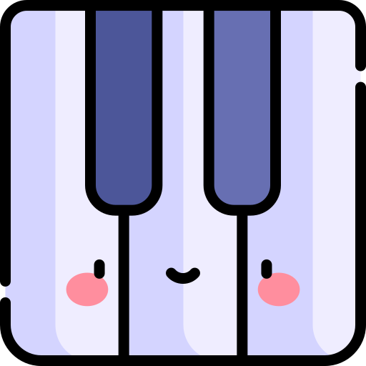 piano Kawaii Lineal color icono