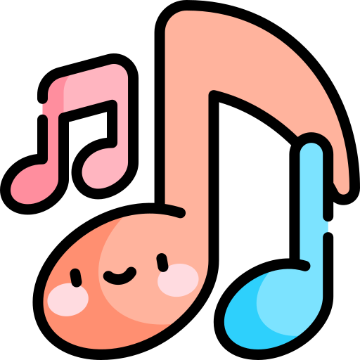 Music notes Kawaii Lineal color icon