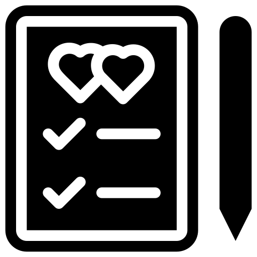 huwelijksplanner Generic Glyph icoon