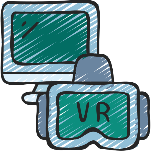 VR technology Juicy Fish Sketchy icon