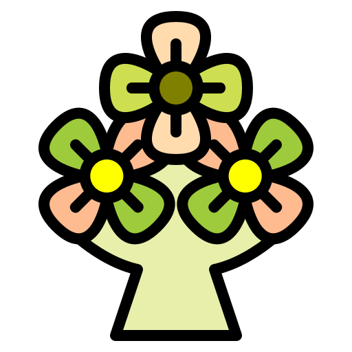 꽃다발 Generic Outline Color icon