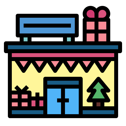 Gift shop Smalllikeart Lineal Color icon