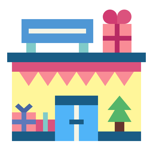 Gift shop Smalllikeart Flat icon