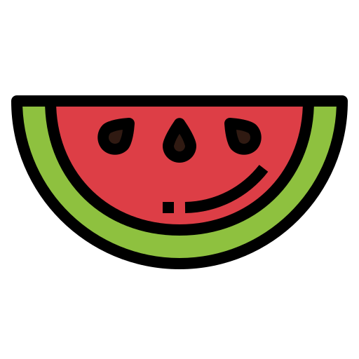watermeloen Smalllikeart Lineal Color icoon