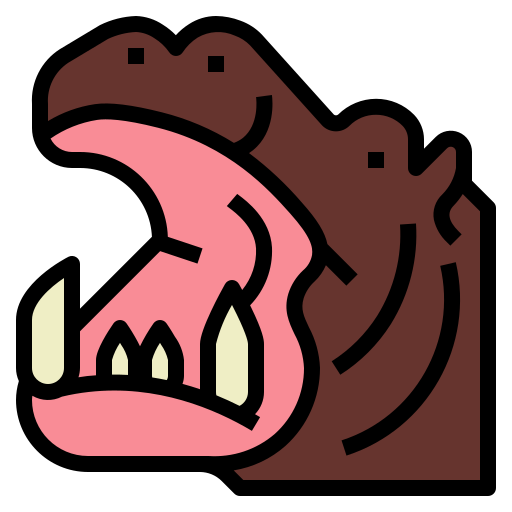 Hippopotamus Smalllikeart Lineal Color icon