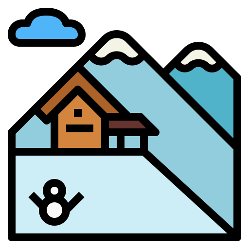 Лыжный курорт Smalllikeart Lineal Color иконка