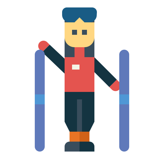 skifahrer Smalllikeart Flat icon