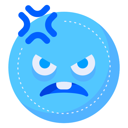 Angry face Generic Blue icon