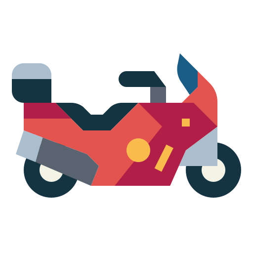 Motorcycle Smalllikeart Flat icon