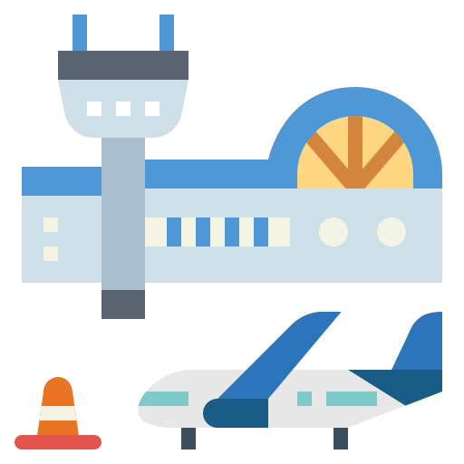 aeropuerto Smalllikeart Flat icono