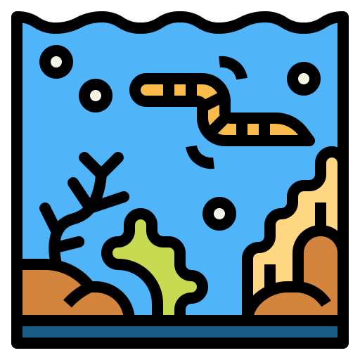 acuario Smalllikeart Lineal Color icono