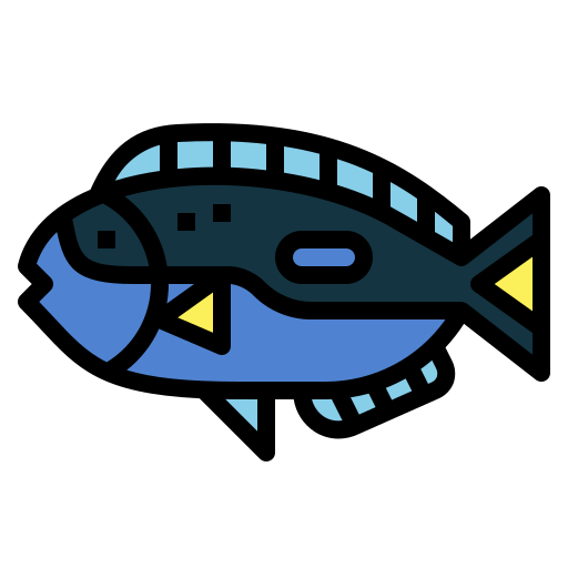 Blue tang fish Smalllikeart Lineal Color icon