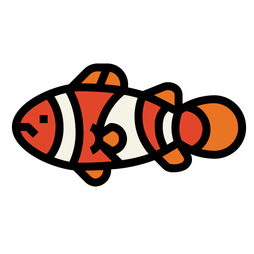 pesce pagliaccio Smalllikeart Lineal Color icona
