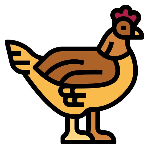 kurczak Smalllikeart Lineal Color ikona