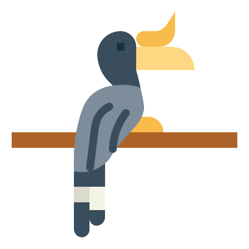 Птица-носорог Smalllikeart Flat иконка