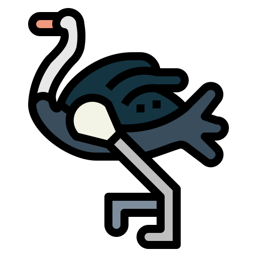avestruz Smalllikeart Lineal Color icono