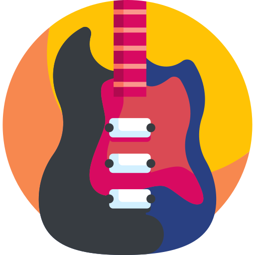 Electric guitar Detailed Flat Circular Flat icon