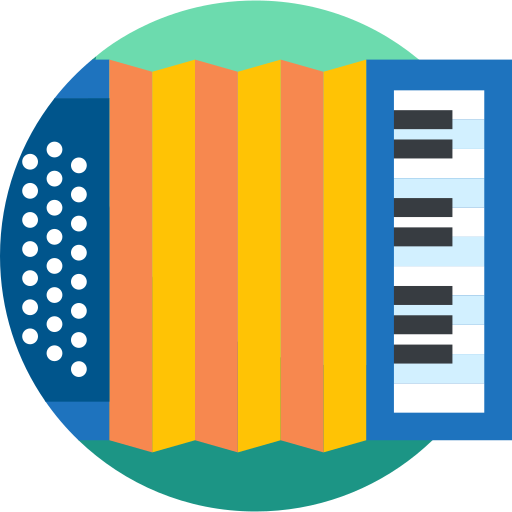 accordeon Detailed Flat Circular Flat icoon