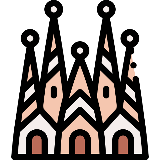 sagrada familia Detailed Rounded Lineal color ikona