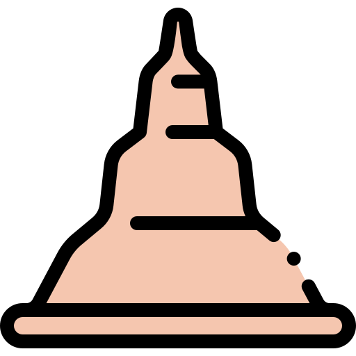 pagoda di shwedagon Detailed Rounded Lineal color icona