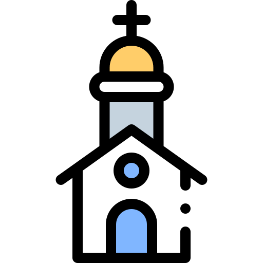 Chapel Detailed Rounded Lineal color icon