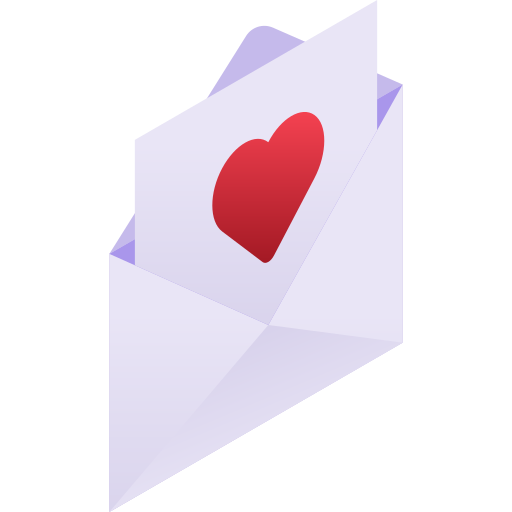 lettera d'amore Gradient Isometric Gradient icona