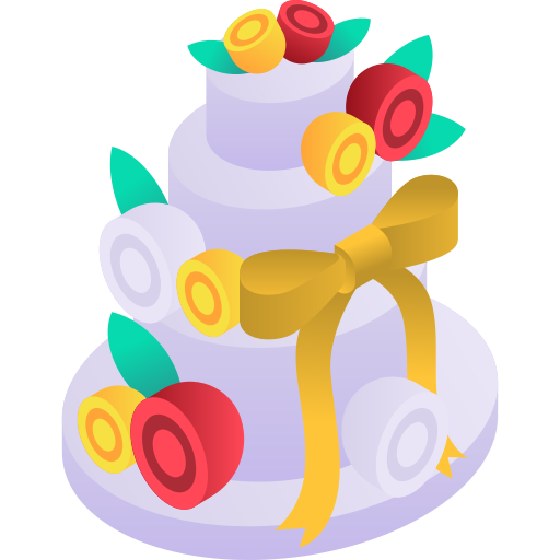 bolo de casamento Gradient Isometric Gradient Ícone
