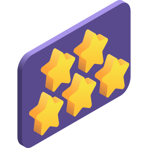 Five stars Gradient Isometric Gradient icon
