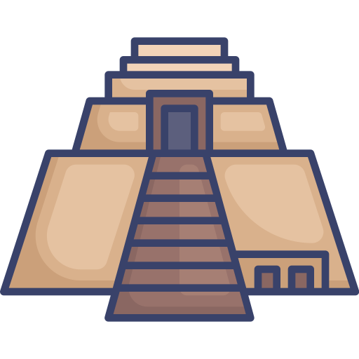 pyramide de chichen itza Roundicons Premium Lineal Color Icône