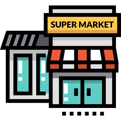 スーパーマーケット Detailed Straight Lineal color icon