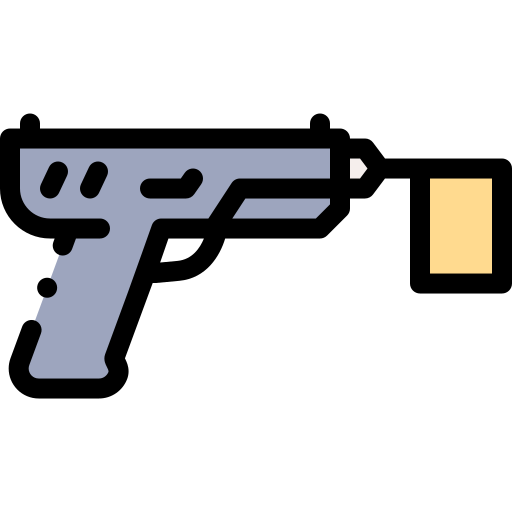 권총 Detailed Rounded Lineal color icon