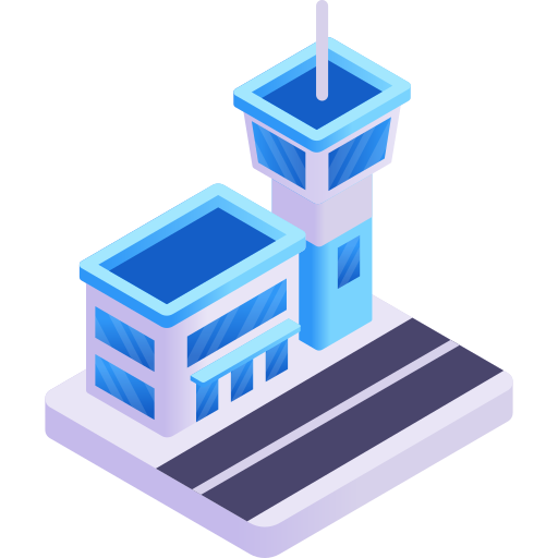 torre del aeropuerto Gradient Isometric Gradient icono