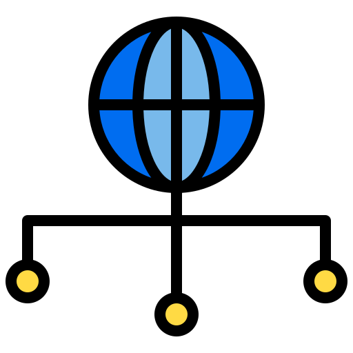 글로벌 네트워크 xnimrodx Lineal Color icon