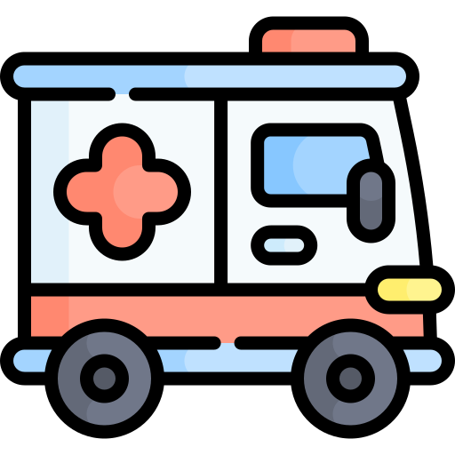 ambulância Kawaii Lineal color Ícone
