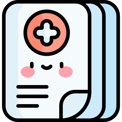 Medical report Kawaii Lineal color icon