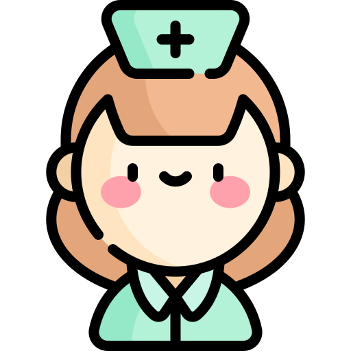 enfermera Kawaii Lineal color icono