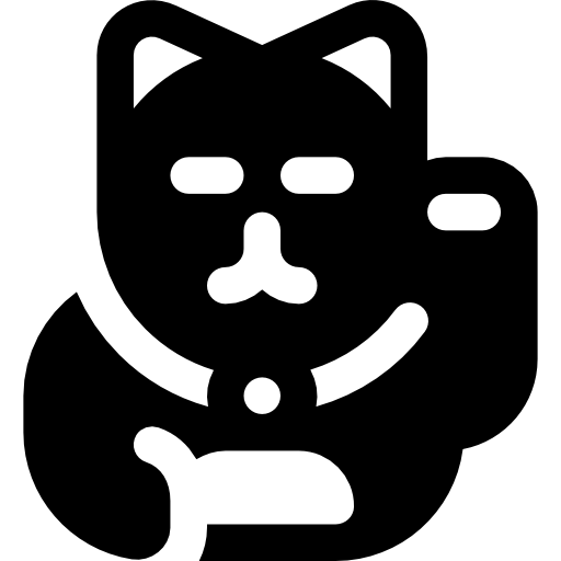 gato chino de la suerte Basic Rounded Filled icono