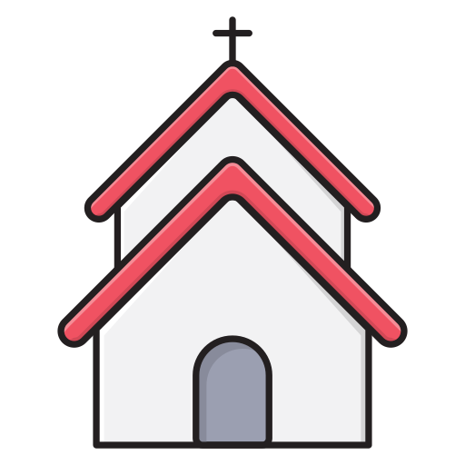 kerk Vector Stall Lineal Color icoon